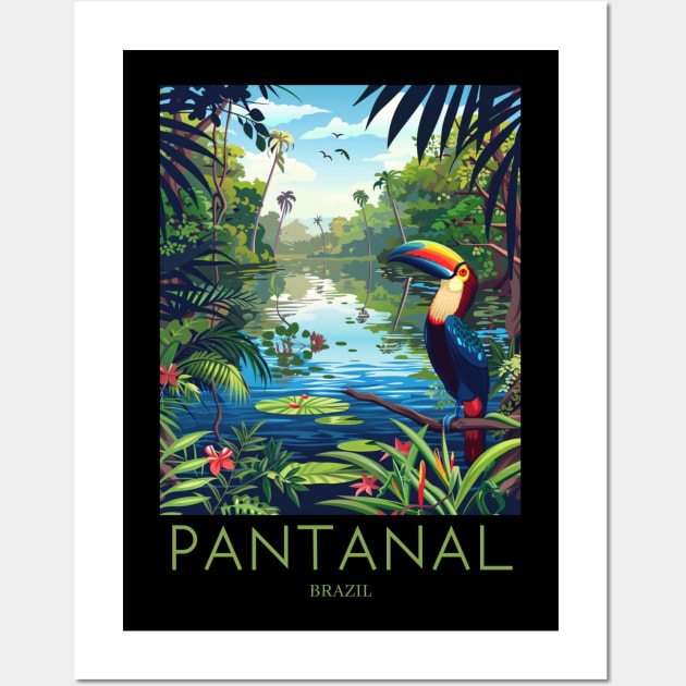 A Pop Art Travel Print of Pantanal - Brazil Wall Art by Studio Red Koala